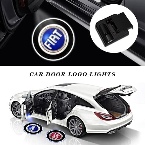 2Pcs/Set Car Led Door Welcome Light Laser Ghost Projector Logo Light For Fiat 500 Tipo Punto Grande Car Accessories Car Exterior
