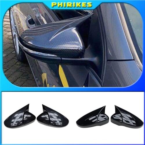 2pcs Car Rear View Mirrors Cover Protector For Golf 6 MK6 R VI 2009-2013 Black 5K0857537 Auto Rearview Mirror Covers Accessories