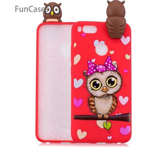 3D Owl Phone Case sFor Etui Xiaomi 5X Soft TPU Phone Case Movil Jewelled Silicone Cover For Mi 5X Hoesje Celular Design