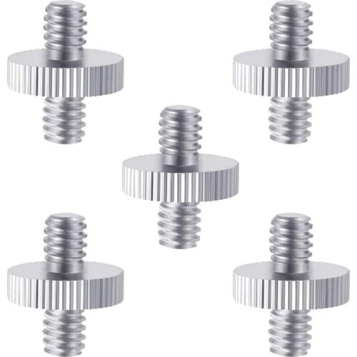 5 Pieces 1/4 inch Male to 1/4 inch Male Metal Threaded Screw Adapter Tripod Screw Converter for DSLR Camera,Tripod,Monopod,Shoul