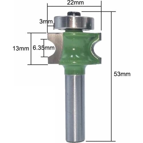 5 PCS 8mm Shank Bullnose Half Round Bit Endmill Router Bits Wood 2 Flute Bearing Woodworking Tool Milling Cutter MC02046