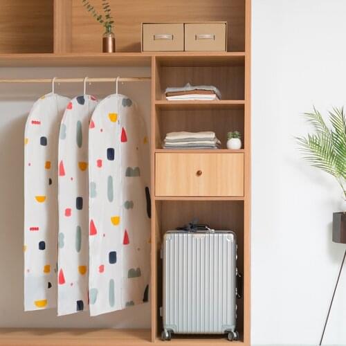 60x130cm Home Foldable Clothes Hanging Bag Suit Zipper Seal Dust Storage Bags Coat Sweater Moisture-proof Cover Closet Organizer