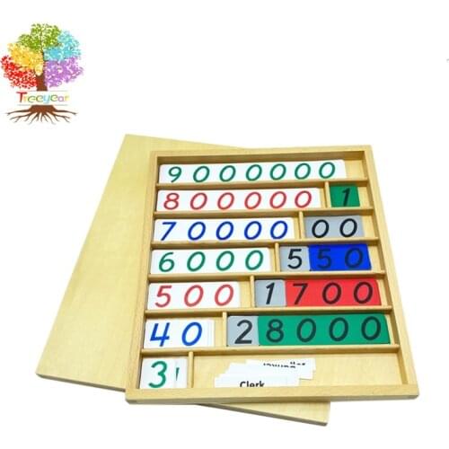 Treeyear Montessori Bank Game Math Toys Digital 0-9000000 Montessori Teacher Tranning Center Tools