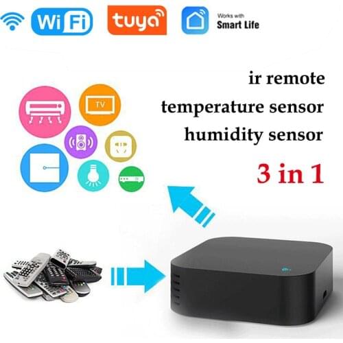 NEW tuya smart wifi ir remote control smart infrared controller built in temperature and humidity sensor work with alexa google