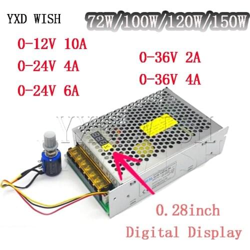 Digital Display Switching Power Supply AC 110V 220V to DC 12V 24V 36V 150W Adjustable Voltage Regulated Transformer LED Driver