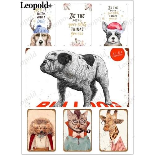 Pet Retro Metal Tin Plate Animal Dog Hedgehog Letter Poster Wall Art Plate Bar Pub Cafe Home Wall Decoration 20X30Cm