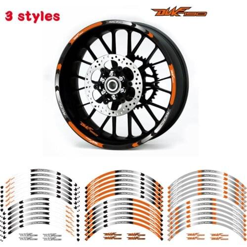 3 Color Motorcycle Reflective 17 inch Wheel Rim Stripe Decal Sticker Front Rear Decal Full Set For DUKE790