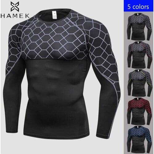 Mens Fitnes Running Long Sleeved Shirts Exercise Running Training T-shirts Fast Drying High Elastic Tight Clothes Bottom Wear