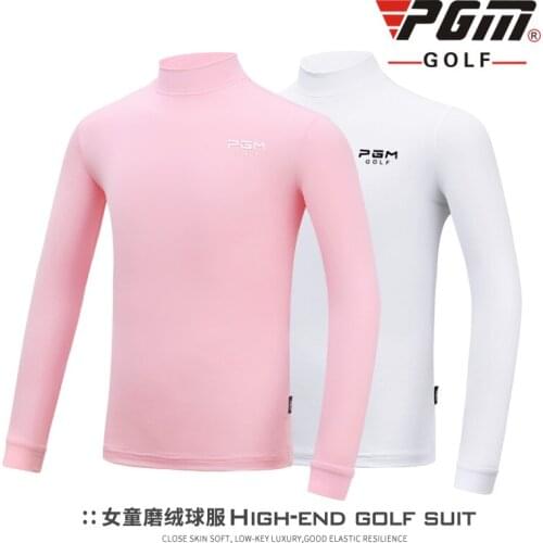 New Golf Tops bottoming girl shirt autumn/winter clothing children golf clothes plush warm base coat kleding long sleeve shirt