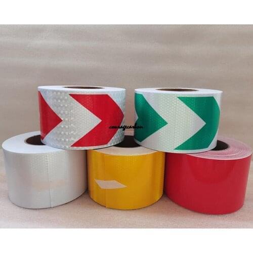10cm*50m High Light PVC Reflective Safety Warning Tape Road Traffic Construction Site Self-adhesive Reflective Guide Sign Decals