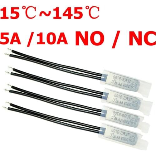 2 PCS Thermal Switch 40C 50C 80C 60C 100C NO NC Normally Open Closed 250V 5A 10A Thermostat Sensor Temperature Control Switches