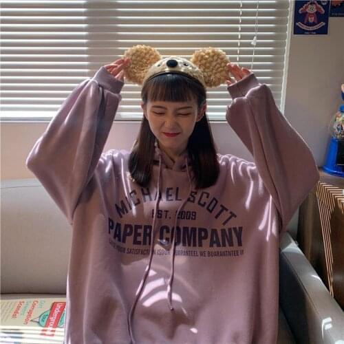 ZITY Hoodies Women Printed Plus Velvet Thick Warm High Quality Loose BF 2XL Casual Simple Womens Pullover Streetwear High Qualit