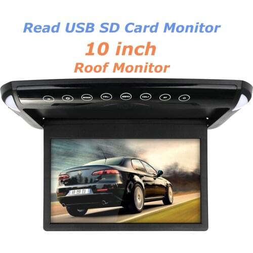 Ultra Thin 10.1 inch Car Monitor Roof Ceiling Mount Flip Down TFT LCD Monitor DVD Player USB SD MP5 Speaker Game