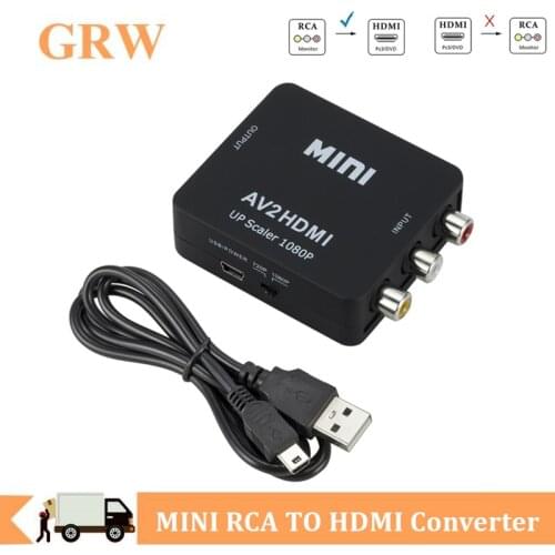 MINI RCA AV to HDMI Converter High Quality HD 1080P AV 2 HDMI Adapter For TV X box PS4 PC DVD Projector AV To HDMI Converter