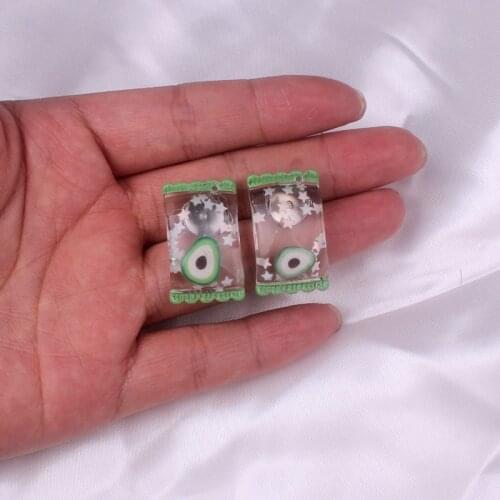 YOUREM acrylic Avocado stud earrings for women punk hiphop candy earring jewelry di107