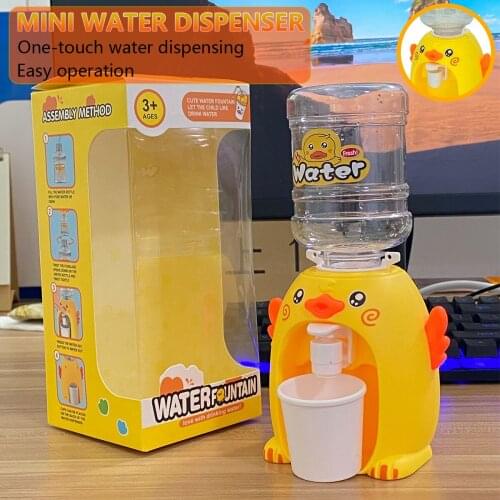 1Pc Kids Mini Pet Cartoon Water Dispenser Toy Drinking Cool Simulation Appliance Kitchen Pretend Play Children Gift for Kids