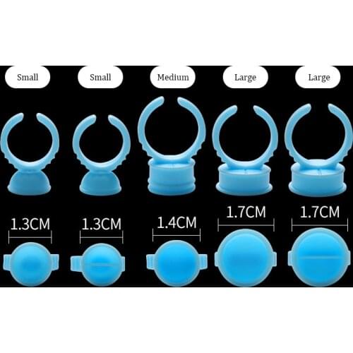 100Pcs Disposable Tattoo Pigment Holder Ring Eyelash Extension Glue Rings With Grid Eyelashes Extension Adhesive Glue Holder