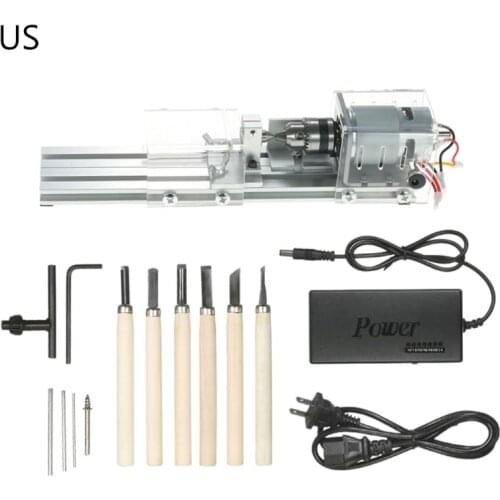 100W CNC Mini Lathe Machine Tool DIY Woodworking Wood Milling Grinding Polishing Beads Drill Rotary Au04 21 Dropshipping