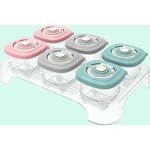 120ML Baby Food Storage Boxes Candy Color Kids Childrens Tableware Sealed Box Baby Food Containers Cups Reusable with Tray