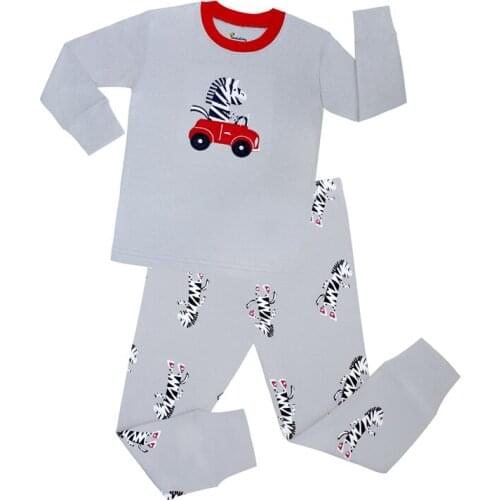 New boys 2Pcs Pyjamas Kids Motorbike Pajamas Baby for 2-8Years Pijama Children Clothing Sets Girls 100% Cotton Sleeve