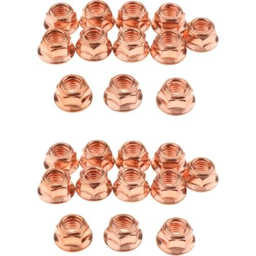 24x FOR EXHAUST NUTS M8 MANIFOLD E90 E92 E36 3 SERIES HEAD STUD LOCK NUTS COPPER