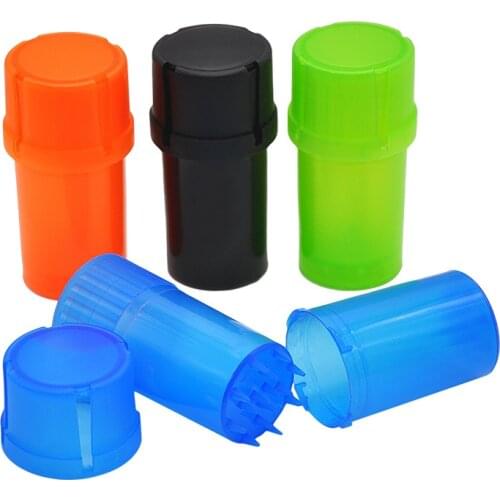 3 parts plastic leaf herb weed grinder Tobacco With Storage Tank 46mm Shredder mill muller Smoking Pipe Accessories wholesale