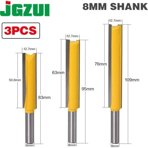 3pc Straight/Dado Router Bit 3/8" Dia. X 2"X 2-1/2"X 3" Length - 8mm Shank Woodworking cutter Wood Cutting Tool