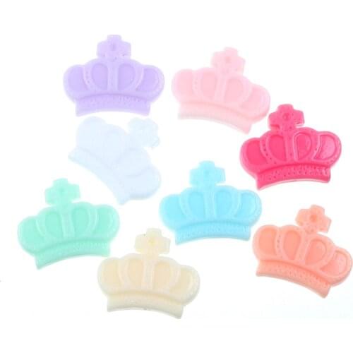 30Pcs Mixed Resin Crown Decoration Crafts Flatback Cabochon Scrapbooking Fit Phone Embellishments Accessories