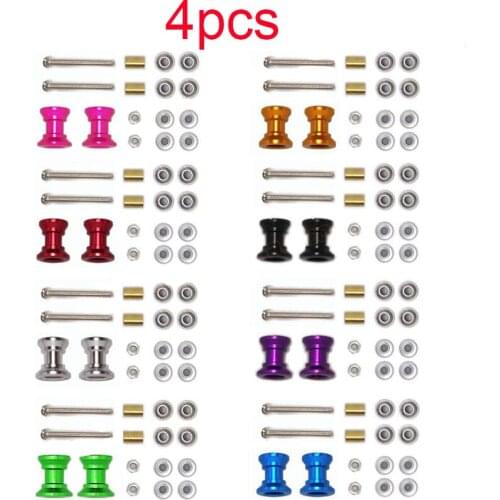 4Pcs Double Aluminum Rollers 9-8mm 15403/94966 Spare Parts For Tamiya Mini 4WD Racing Car Model