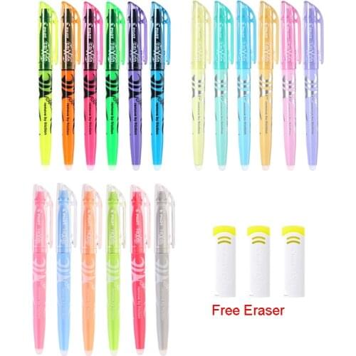 6pcs Pilot SW-FL Frixion Erasable Highlighter Pastel Color Fluorescent Marker Pen 18 Colors Japan Kawaii Stationery