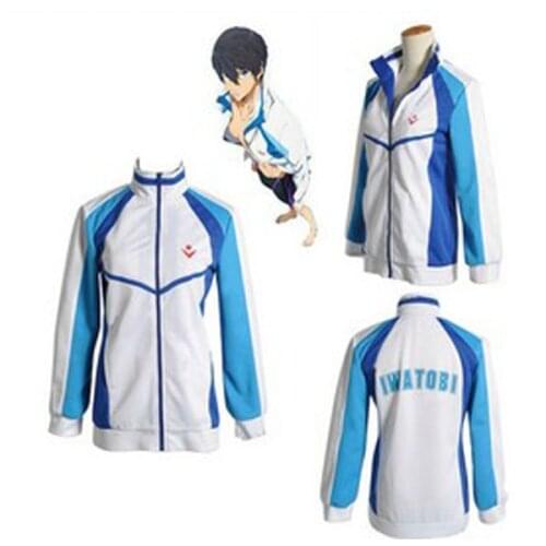 Anime Free! Iwatobi Swim Club Haruka Nanase Cosplay Costume Jacket Unisex Hoodie High School Sprot Wear Coat Tops