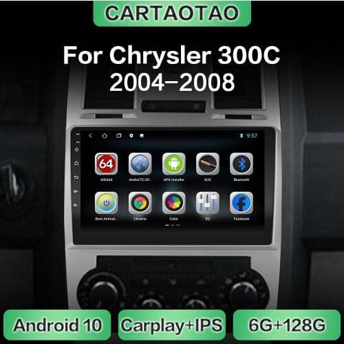 Android 10.0 DSP RDS IPS car radio GPS navigation WiFi CarPlay multimedia player for Chrysler Aspen 300C 2004-2008 NO DVD 2din