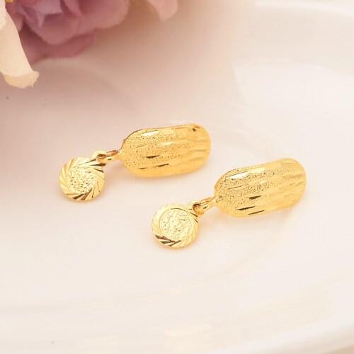 Bangrui Africa Heart Earrings for Women / Girl,Gold Color Small Dubai Mteal Heart Earrings Arab Middle Eastern Jewelry