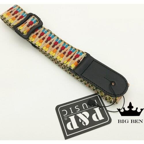 Freight free guitar national color leather straps pure cotton Ukulele shoulder straps gorgeous children guitar straps woven