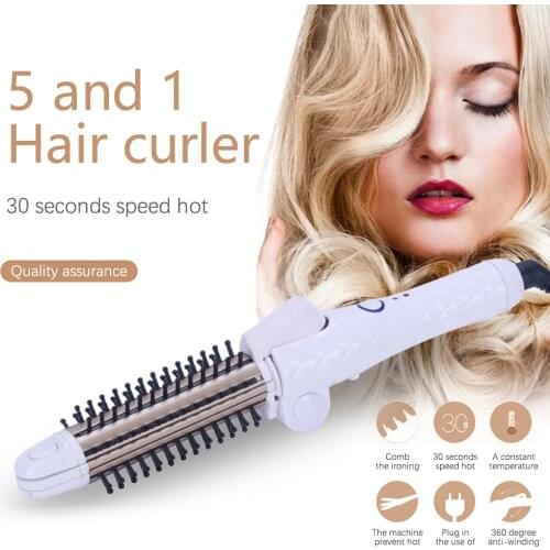 Professional Hair Curlers Hair Styling Tool Curling Iron Electric Corrugation For Hairs Curler Foldable Wave Straight Double Use