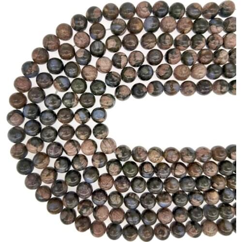 4-12mm Wholesale Natural Blue Opal Jasper Gemstones Loose Round Beads for Bracelets Jewelry Making Supplies Necklace