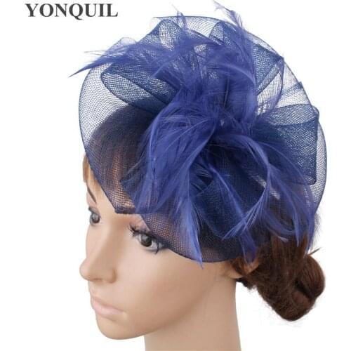 Flower Fascinator Hats Fashion Feather Hair Accessories Wedding Headwear Millinery LOSS SALE Multiple Color 6Pcs/Lot SYF649