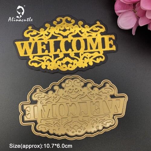 Hot Foil Plate and Die Cut Foil Stamping Welcome DIY Scrapbook Paper Craft Handmade Card Punch Art Alinacraft