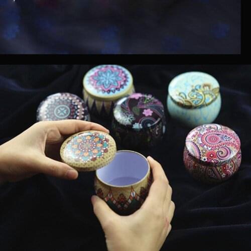Pretty Tinplate Candy Cookies Gift Tea Can Biscuit Storage Box Round Container Exquisite appearance fine craftsmanship durable
