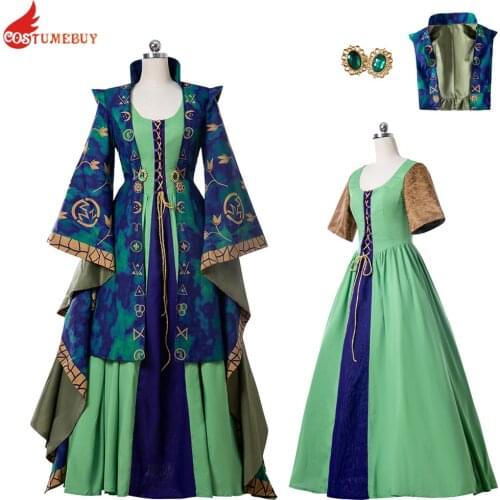 Costumebuy Witch Victorian Dress Cosplay Costume Carnival Halloween Party Queen Dress Retro Vestidos Court Long Robe Noble New