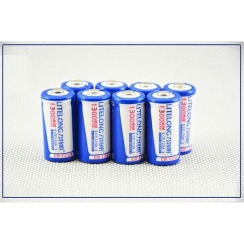 8PCS high quality 3v 3.0 v 1300mAh cr123a 123A LiFePO4 Lithium Battery 16340 3V camera rechargeable Li-ion batteries