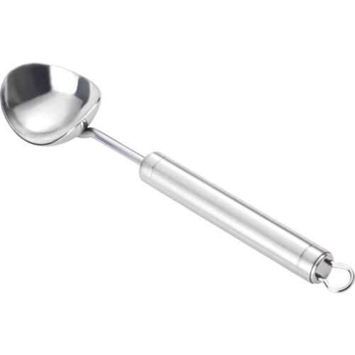 Stainless Steel Ice Cream Scoop Icecream Spoon Dessert Spoon Scooper with Round Handle Kitchen Tool