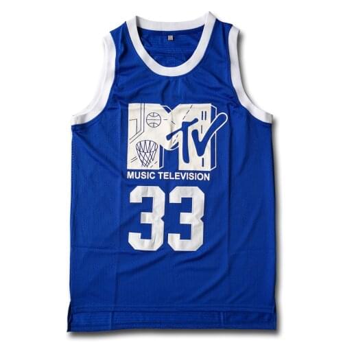 Will Smith #33 Basketball Jersey Music Television First Annual Rock N'Jock B-Ball Jam 1991 Blue Will Smith Stitched Shirts MTV