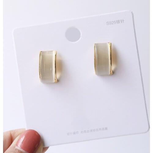 Punk Girl Fashion Earrings 2020 New Temperament Earrings Crystal Net Red Explosion Models Super Fairy Geometric Simple Earrings