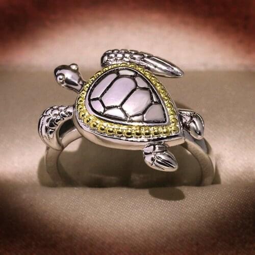 Fashion Female Wedding Jewelry 925 Sterling Silver Turtle with Diamond Finger Rings for Women Inlaid AAA Zircon Crystal Jewelry