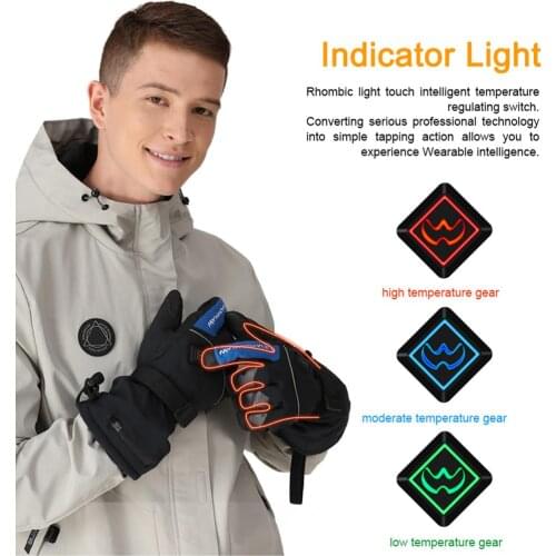 Motorcycle Heated Warm Gloves Battery Powered Electric Heat Gloves Unisex Waterproof Winter Thermal Gloves For Riding Camp ski