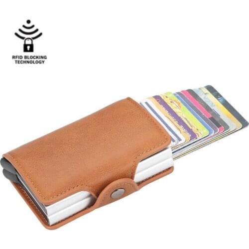 New Card Bag Mens Europe and The United States Thin Automatic Elastic Card Bimetal Aluminum Box Card Cover Youth Clasp Clip