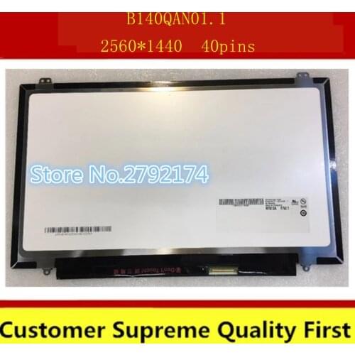 Free shipping B140QAN01.1 QHD 40PIN 2560*1440 laptop screen