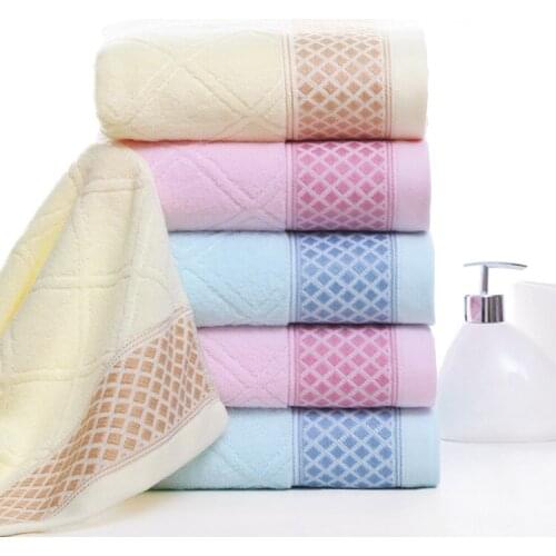 Shopping Mall Supermarket Gift Cut-off Diagonal Diamond Block Cotton Thick Absorbent Large Bath Towel