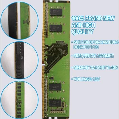 POHIKS 1pc 4GB RAM DDR4 Desktop Memory Strip Durable 2400MHz PC4-19200 288 Pin Motherboard Memories Module For PC Computer